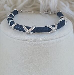 Swarovski Adjustable Women’s Bracelet Black And Silver- Excellent Condition